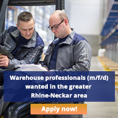 Warehouseprofessionals(m/f/d) wanted in the greater Rhine-Neckararea